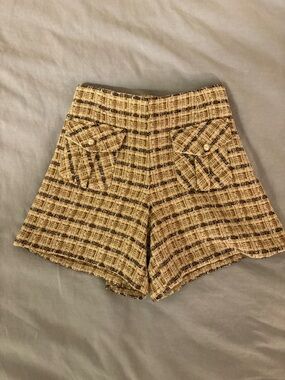 Tweed High-Waist Shorts